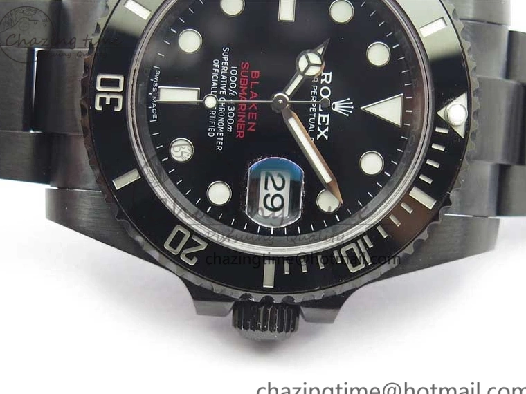 1:1 V6F Blaken Best 904L Date Submariner PVD Edition A2824 0322